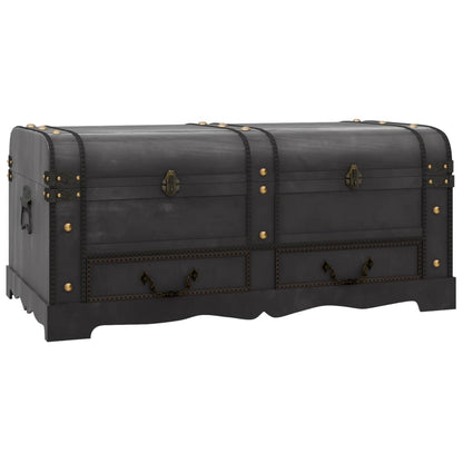 Baule del Tesoro in Legno Nero 90x51x42 cm