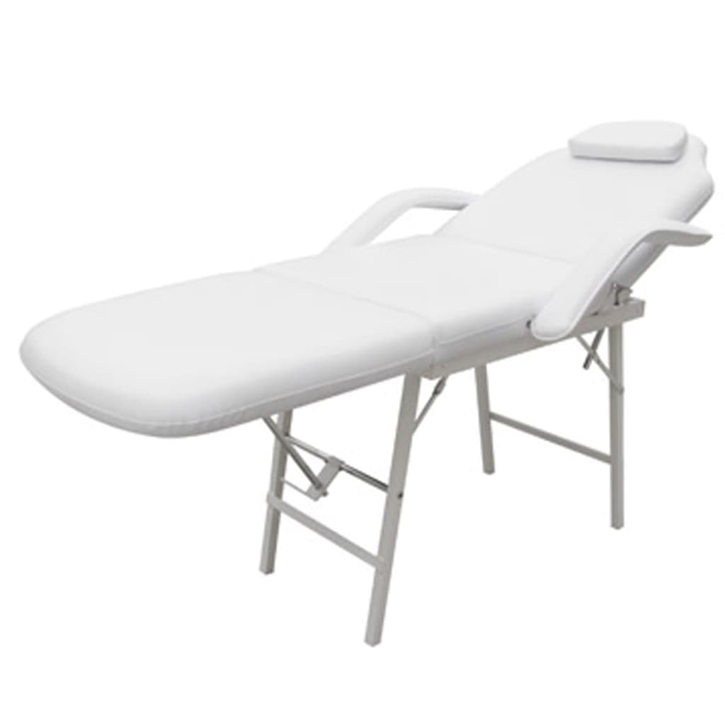 Letto Trattamento Viso Regolabile in Similpelle Bianco