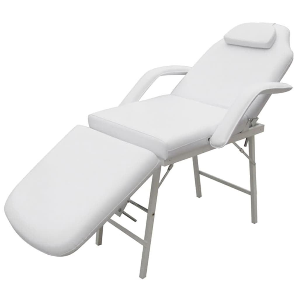 Letto Trattamento Viso Regolabile in Similpelle Bianco