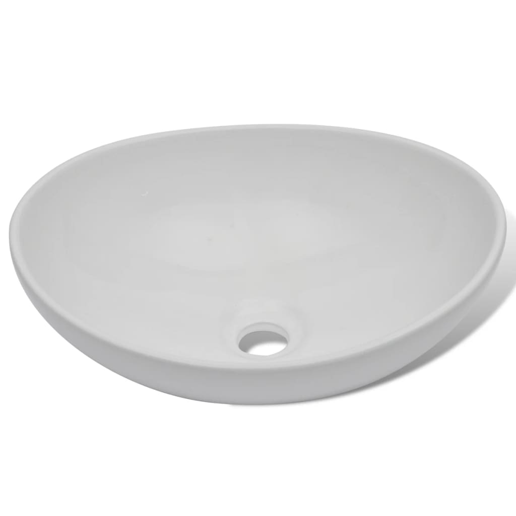 Lavello in Ceramica Bianco Ovale 40 x 33 cm