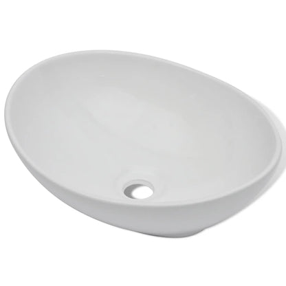 Lavello in Ceramica Bianco Ovale 40 x 33 cm
