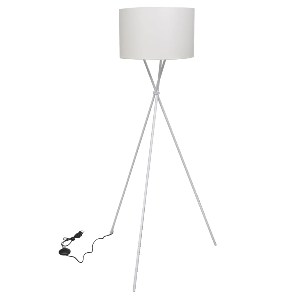 Lampada da Pavimento con Supporto Bianca 139 cm
