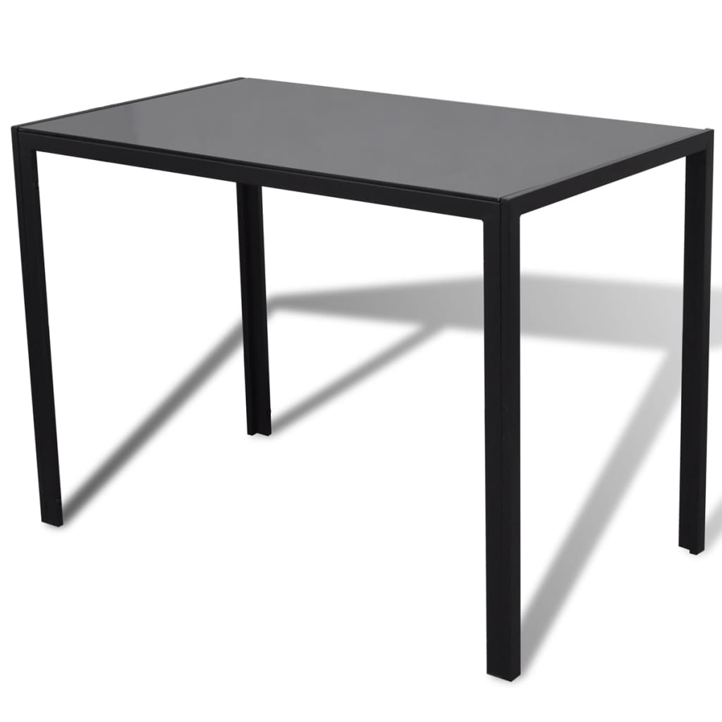 Set da Pranzo 5 pz in Pelle Artificiale Nero