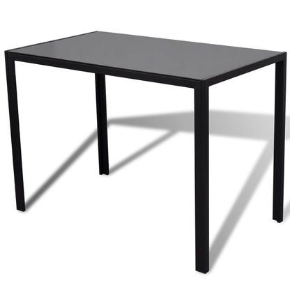 Set da Pranzo 5 pz in Pelle Artificiale Nero
