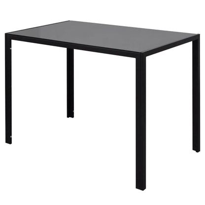 Set Tavolo da Pranzo 5 pz in Pelle Artificiale Nero e Bianco