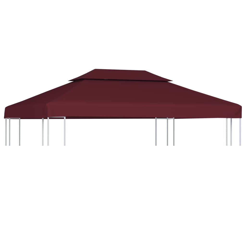 Copertura Superiore per Gazebo a 2 Strati 310g/mÂ² 4x3m Bordeaux