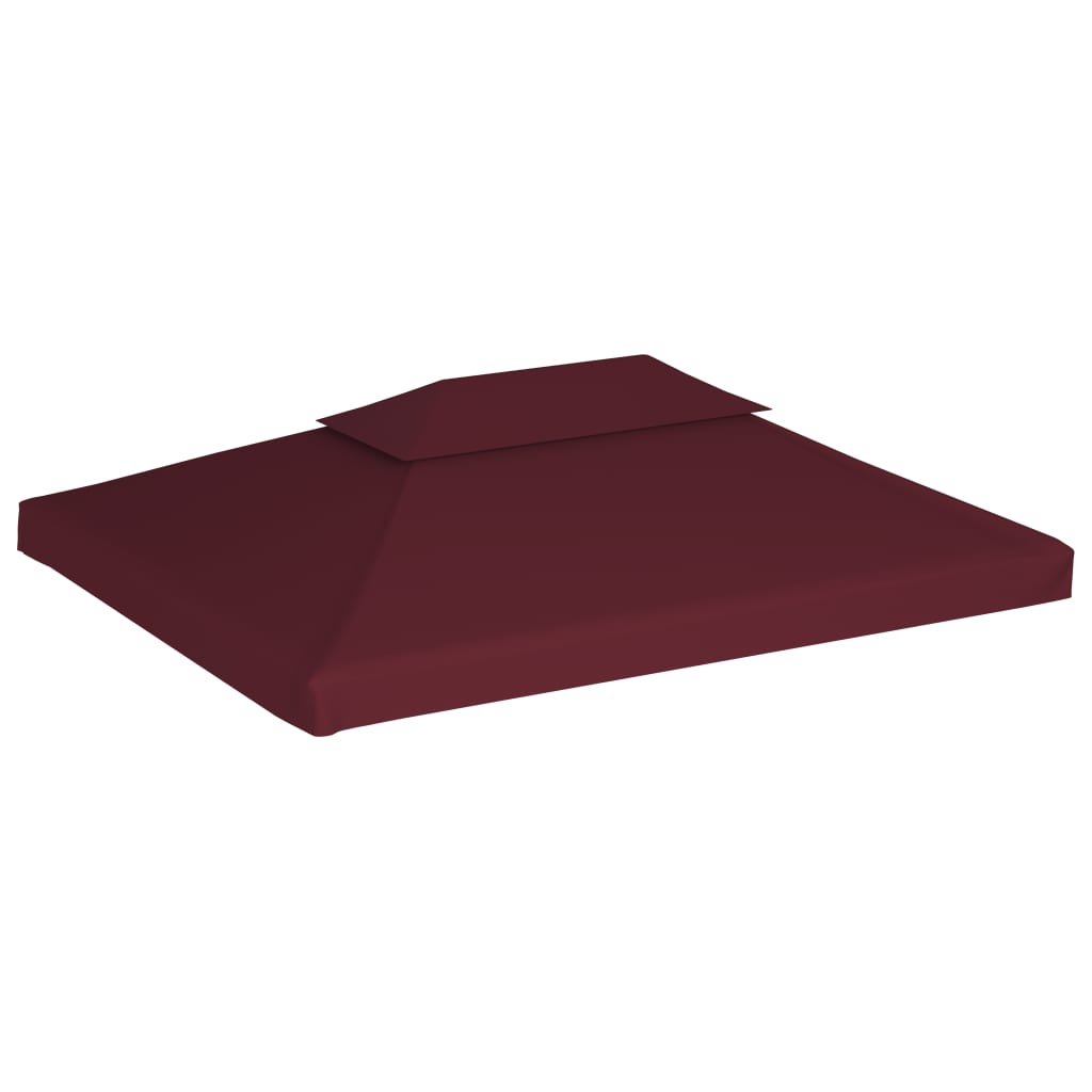 Copertura Superiore per Gazebo a 2 Strati 310g/mÂ² 4x3m Bordeaux