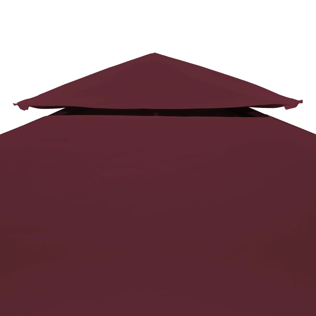 Copertura Superiore per Gazebo a 2 Strati 310g/mÂ² 4x3m Bordeaux