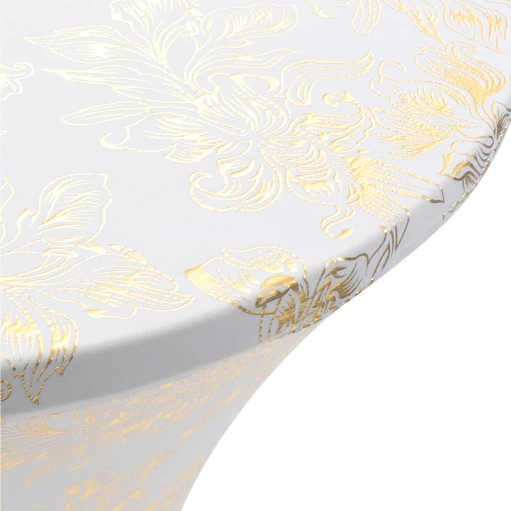 Copertura Elastica per Tavolo 2pz 70cm Bianco con Stampa Dorata