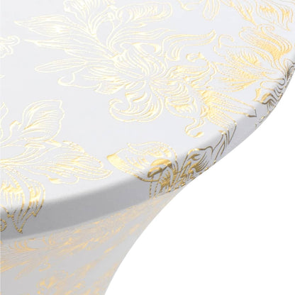 Copertura Elastica per Tavolo 2pz 70cm Bianco con Stampa Dorata