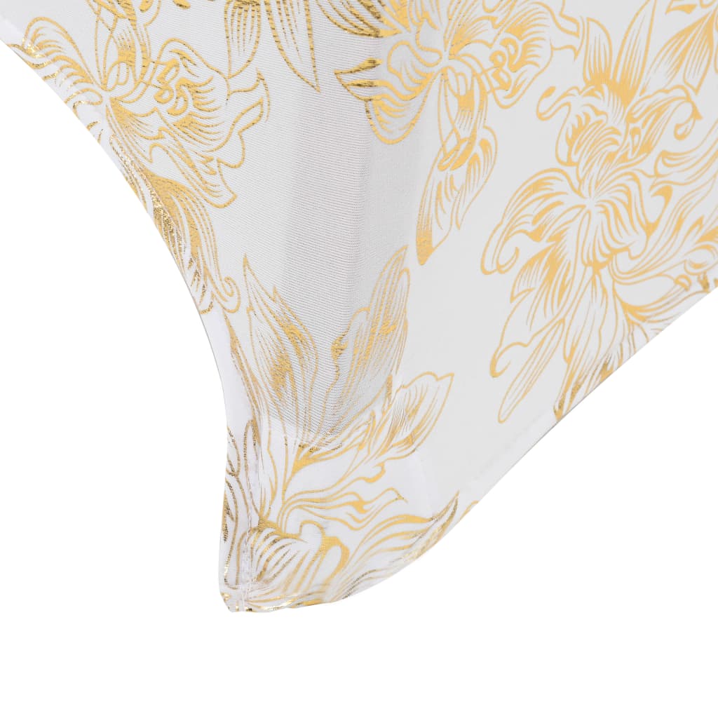 Copertura Elastica per Tavolo 2pz 70cm Bianco con Stampa Dorata
