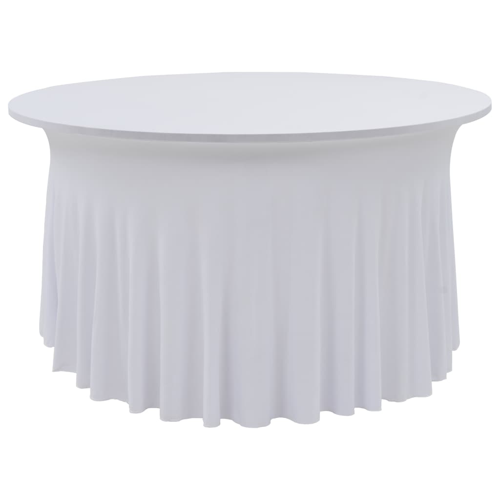 Copertura Elastica per Tavolo con Gonna 2 pz 120x74 cm Bianco