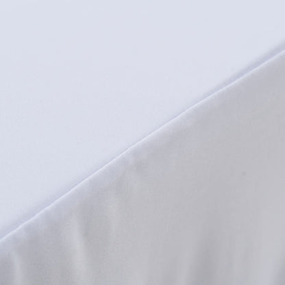 Copertura Elastica per Tavolo con Gonna 2pz 120x6,5x74cm Bianco