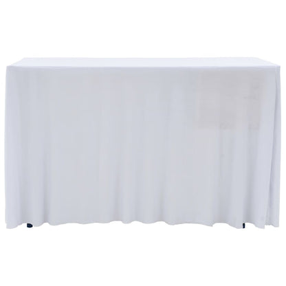 Copertura Elastica per Tavolo con Gonna 2 pz 183x76x74cm Bianco