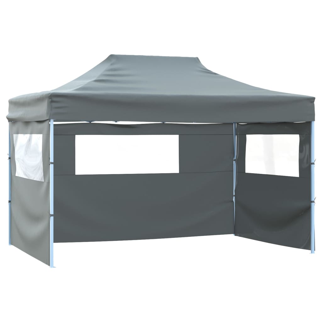 Tenda Pieghevole Pop-Up 4 Pareti Laterali 3x4,5 m Antracite