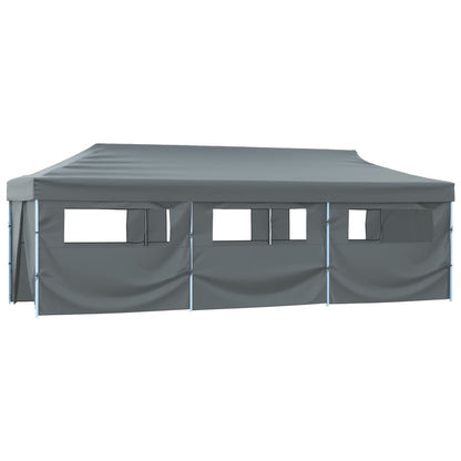 Tenda Pieghevole Pop-Up con 8 Pareti Laterali 3x9 m Antracite