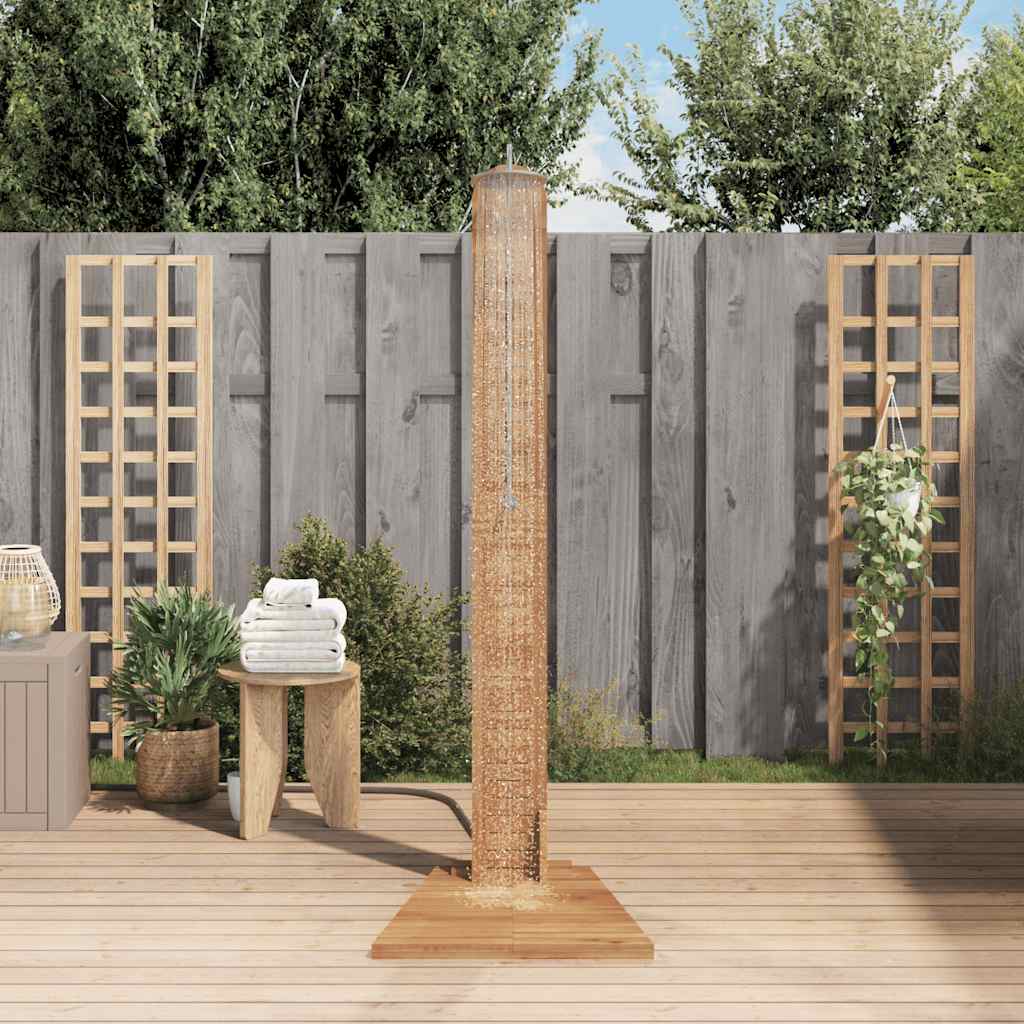 Doccia da Giardino in Legno Massello di Teak 70x75x204cm