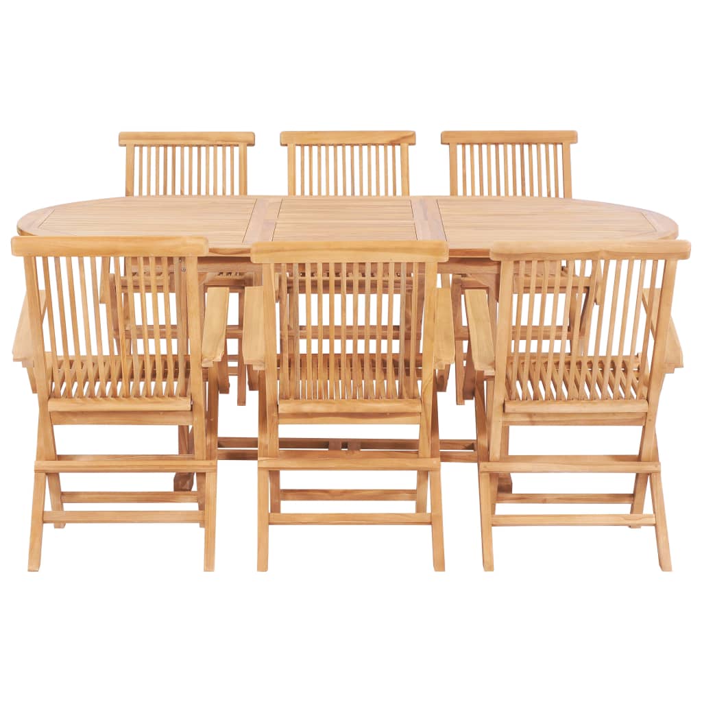Set da Pranzo per Esterni 7 pz 150-200x100x75 cm Teak Massello