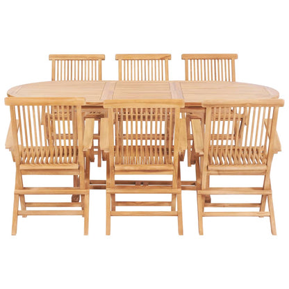 Set da Pranzo per Esterni 7 pz 150-200x100x75 cm Teak Massello