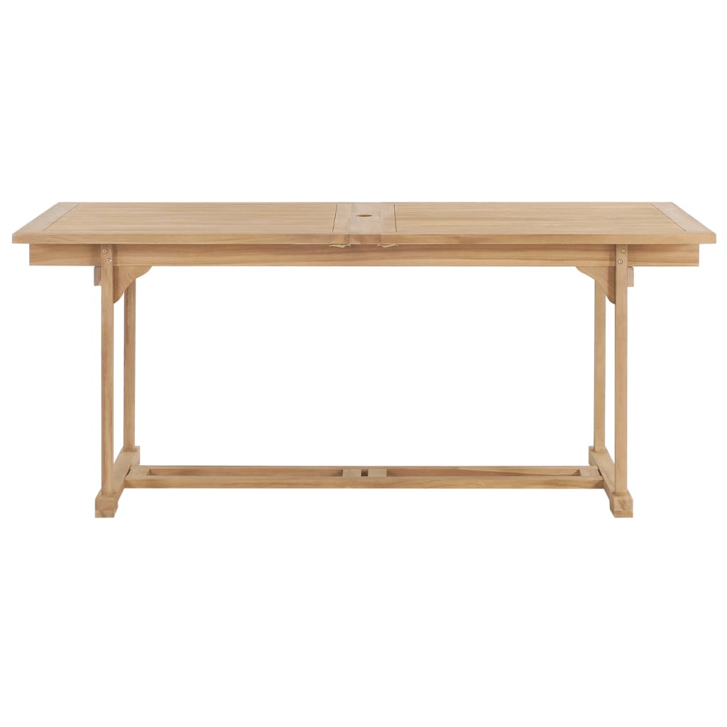 Set da Pranzo per Esterni 9 pz 180-280x100x75 cm Teak Massello