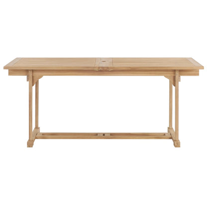 Set da Pranzo per Esterni 9 pz 180-280x100x75 cm Teak Massello