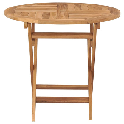 Tavolo da Giardino Pieghevole 85x76cm in Legno Massello di Teak