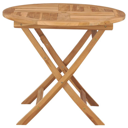 Tavolo da Giardino Pieghevole 85x76cm in Legno Massello di Teak