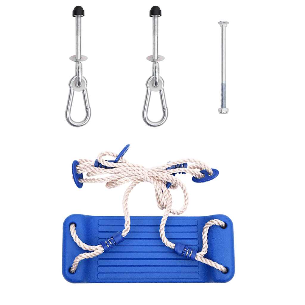 Seggiolini per Altalena con Corde 2 pz Blu 37x15 cm Polietilene