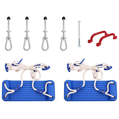 Seggiolini per Altalena con Corde 2 pz Blu 37x15 cm Polietilene