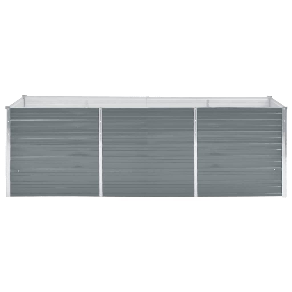 Letto Rialzato da Giardino Acciaio Zincato 240x80x77 cm Grigio