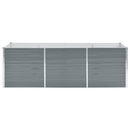 Letto Rialzato da Giardino Acciaio Zincato 240x80x77 cm Grigio
