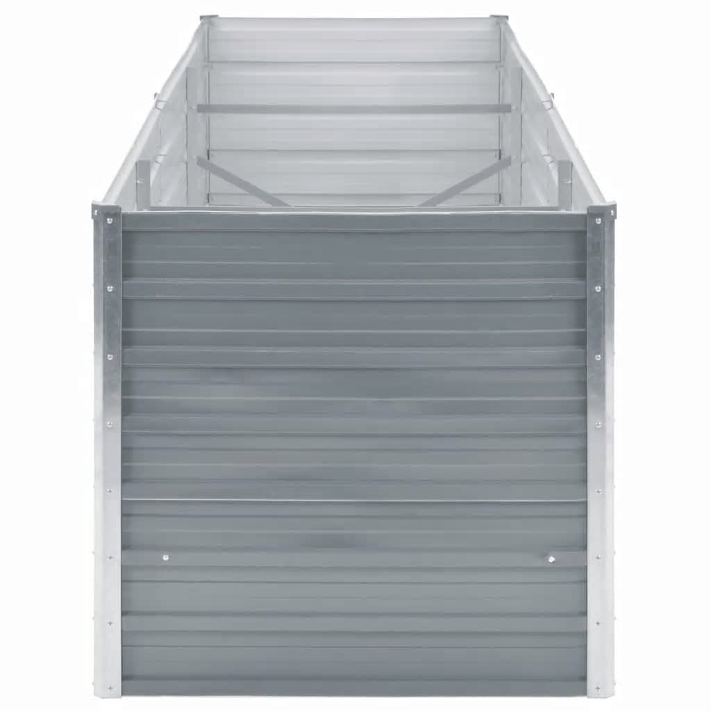 Letto Rialzato da Giardino Acciaio Zincato 240x80x77 cm Grigio