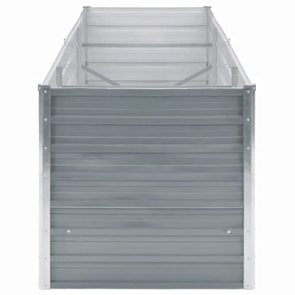 Letto Rialzato da Giardino Acciaio Zincato 240x80x77 cm Grigio