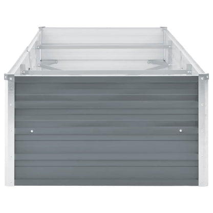 Letto Rialzato Giardino in Acciaio Zincato 240x80x45 cm Grigio
