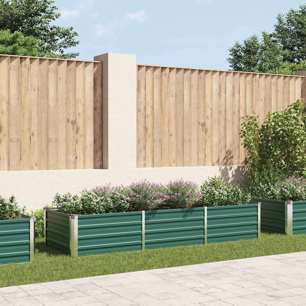 Letto Rialzato Giardino in Acciaio Zincato 240x80x45 cm Verde