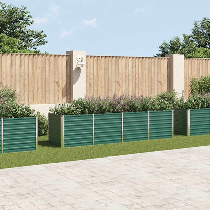 Letto Rialzato Giardino in Acciaio Zincato 320x80x77 cm Verde