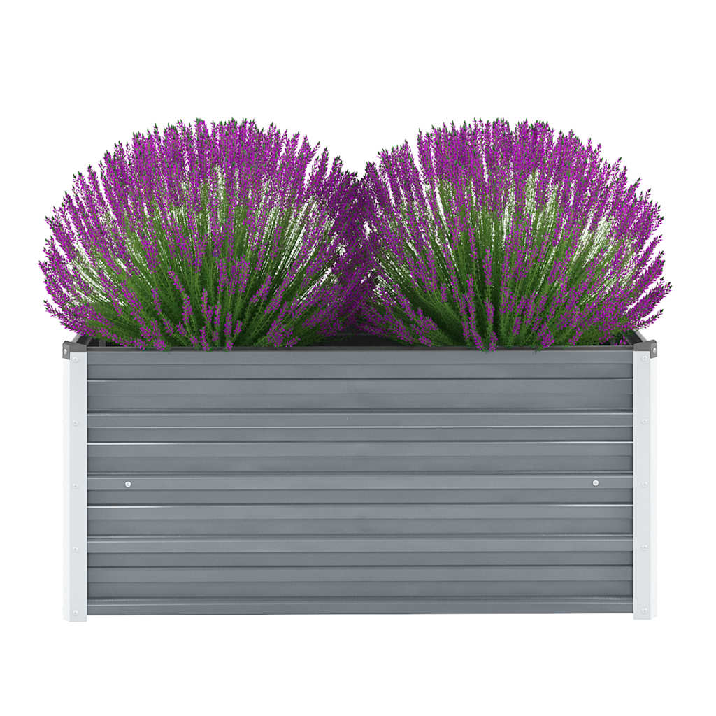 Letto Rialzato Giardino in Acciaio Zincato 100x40x45 cm Grigio