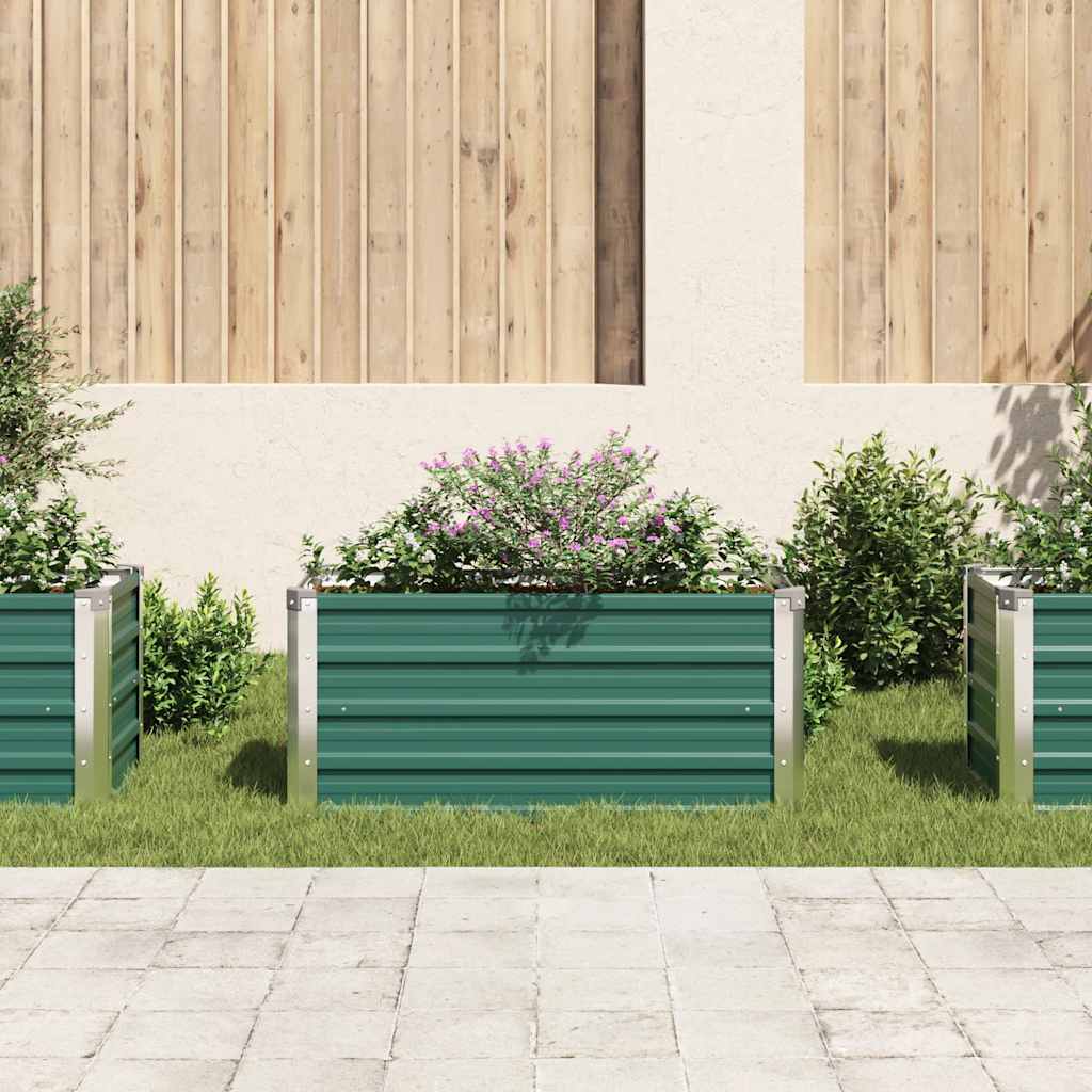 Letto Rialzato Giardino in Acciaio Zincato 100x40x45 cm Verde