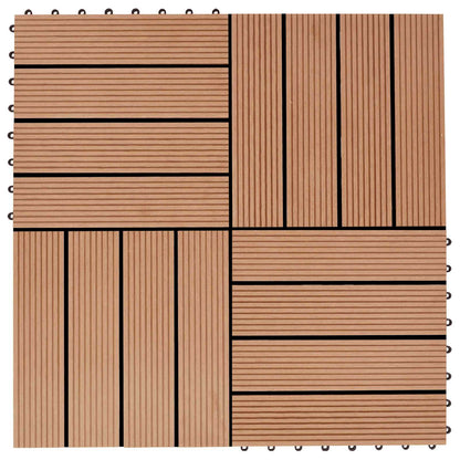Piastrella per Decking 11 pcs Teak riciclato 30 x 30 cm WPC