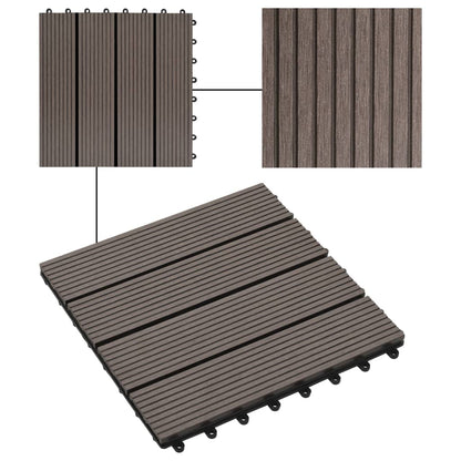 Piastrelle per Decking in WPC 11 pz 30x30cm 1mq Marrone Scuro