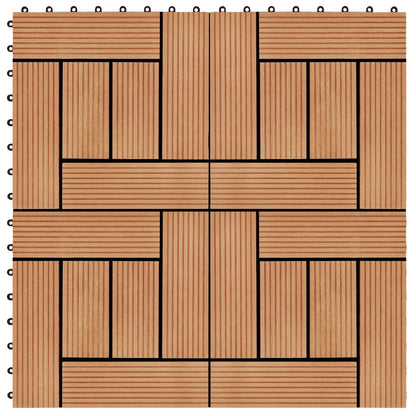 Piastrella per Decking 11 pcs Teak riciclato 30 x 30 cm WPC