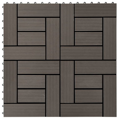 Piastrelle per Decking in WPC 11 pz 30x30cm 1mq Marrone Scuro