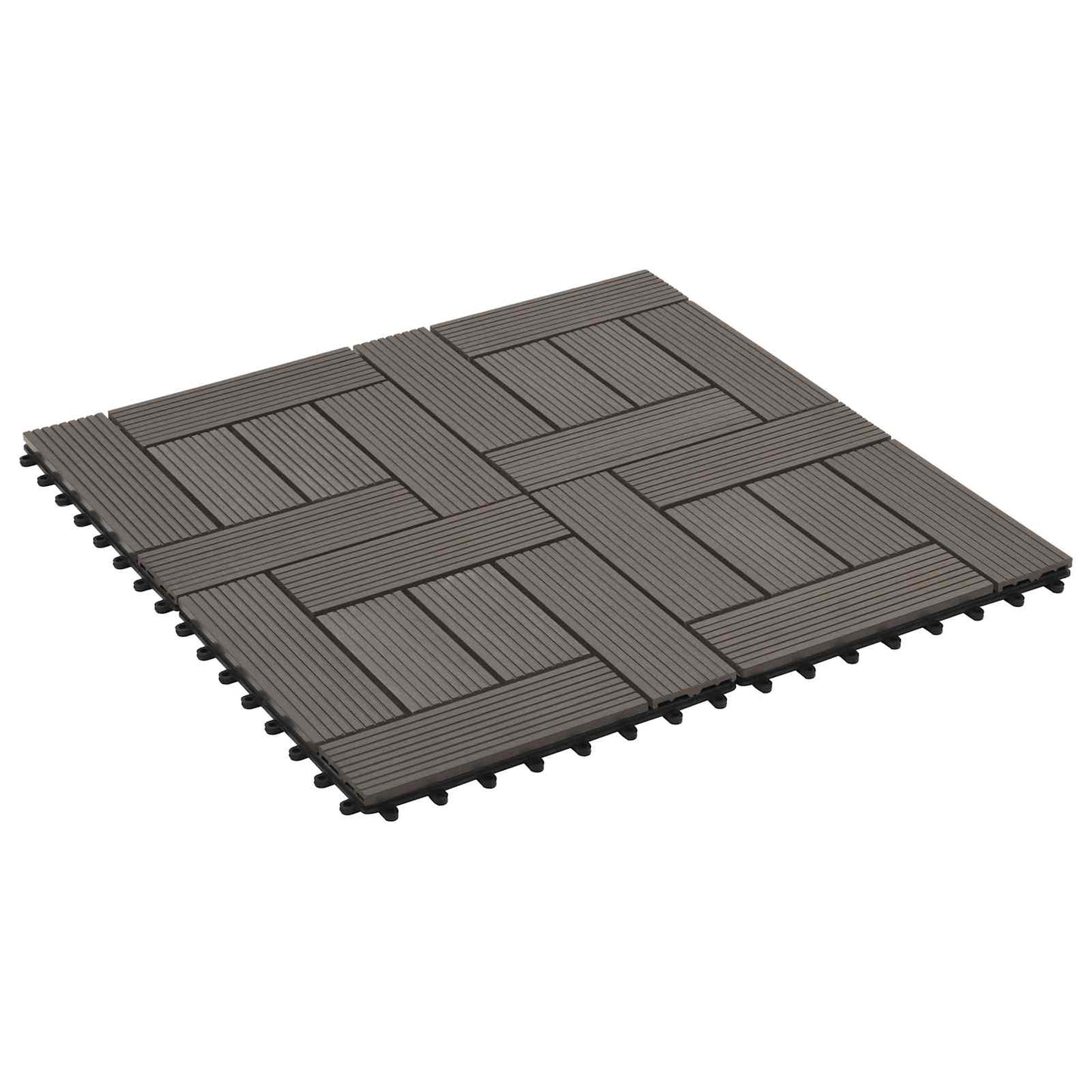 Piastrella per Decking 11 pcs Marrone Scuro 30 x 30 cm WPC
