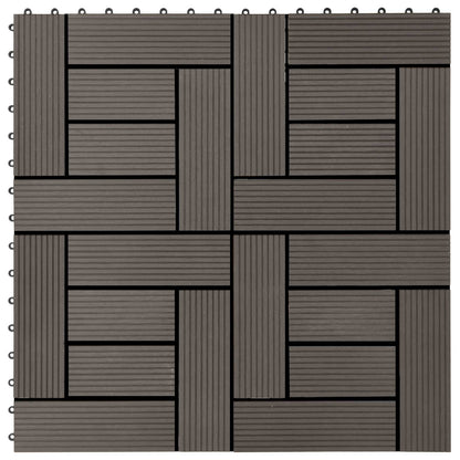 Piastrella per Decking 11 pcs Marrone Scuro 30 x 30 cm WPC