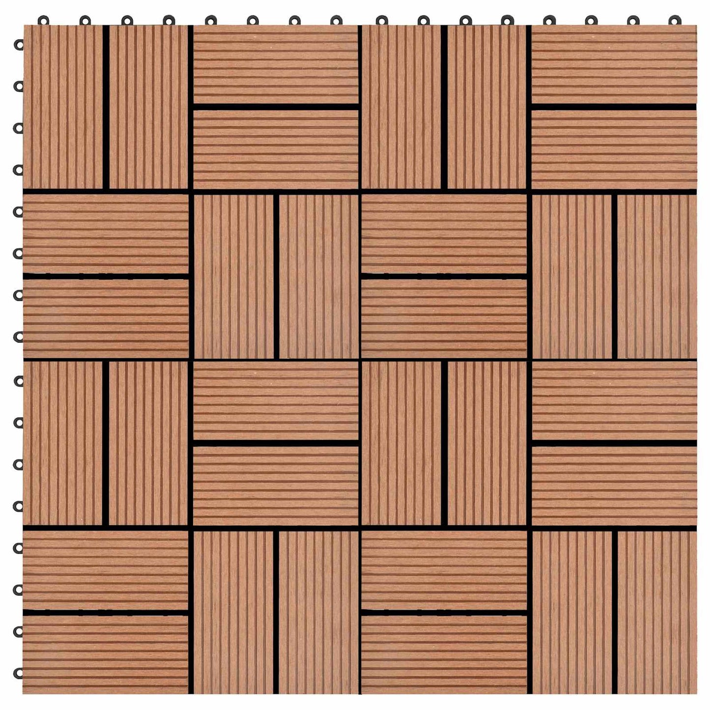 Piastrella per Decking 11 pcs Marrone 30 x 30 cm WPC