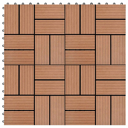 Piastrella per Decking 11 pcs Marrone 30 x 30 cm WPC