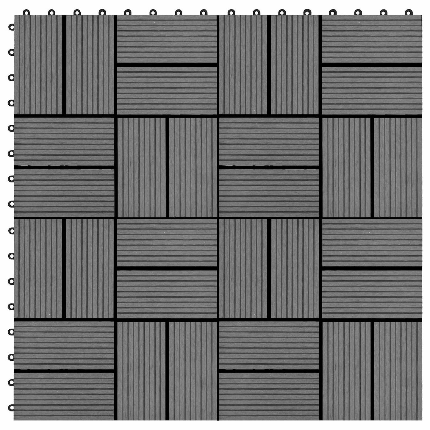 Piastrella per Decking 11 pcs Grigio 30 x 30 cm WPC