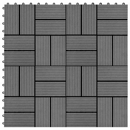 Piastrella per Decking 11 pcs Grigio 30 x 30 cm WPC