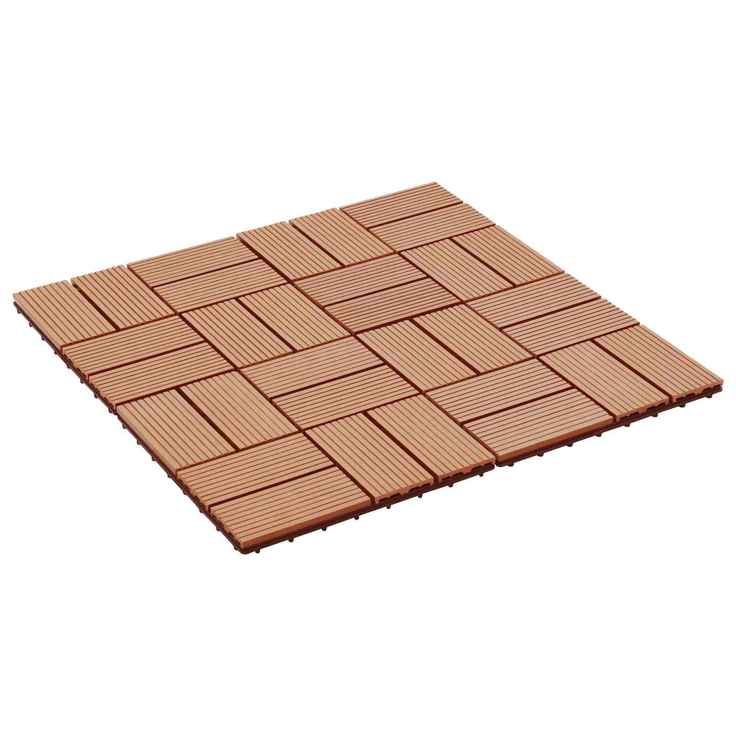 Piastrella per Decking 11 pcs Teak riciclato 30 x 30 cm WPC