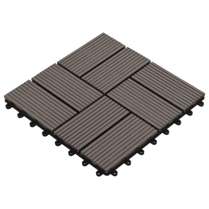 Piastrelle per Decking in WPC 11 pz 30x30cm 1mq Marrone Scuro